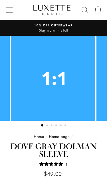 different aspect ratio of product images