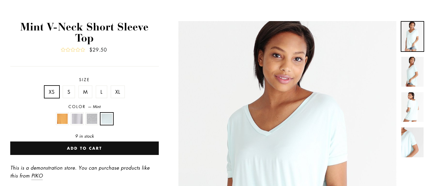 swatches on product page