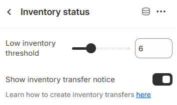 inventory status block