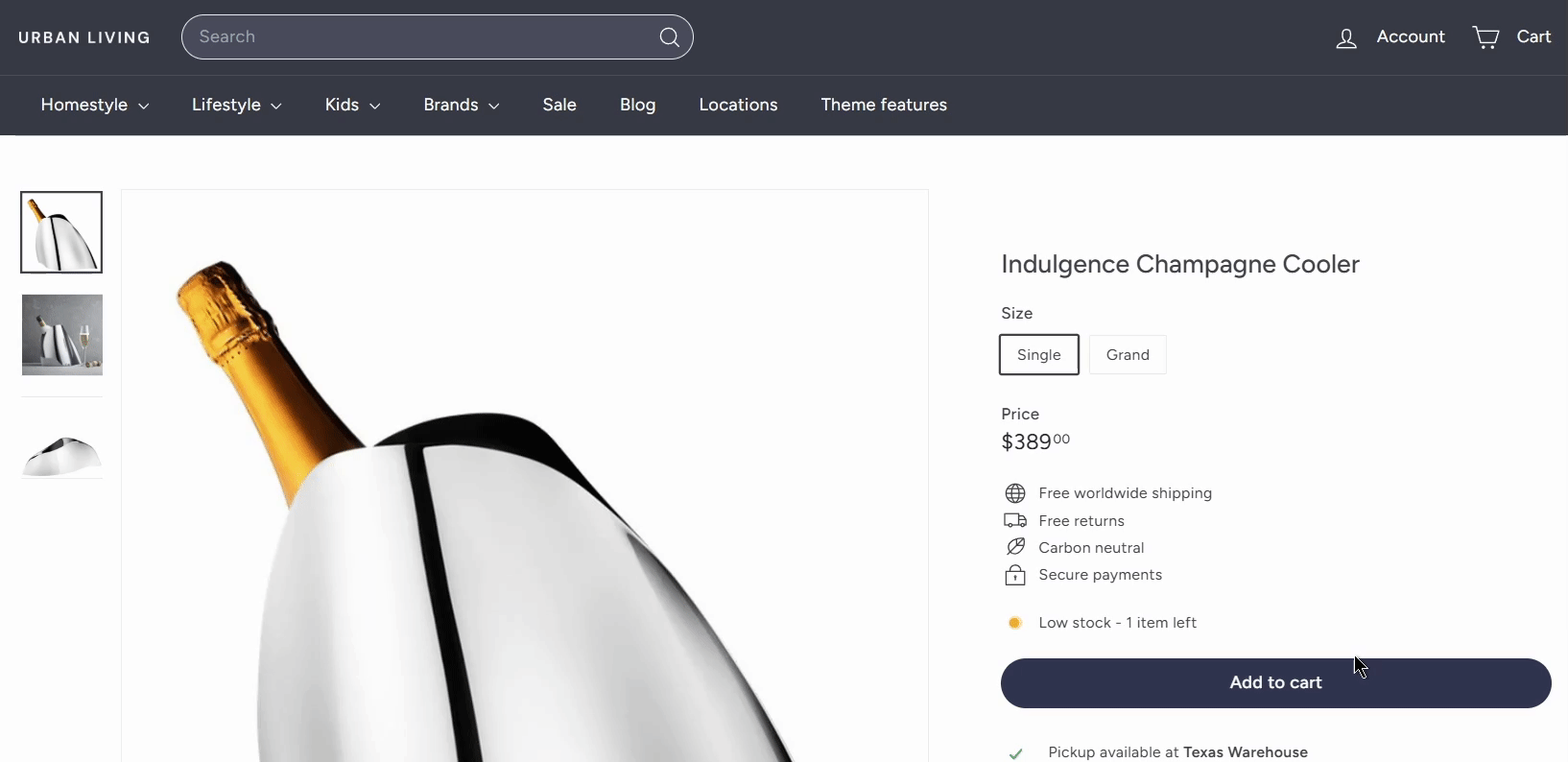Expanse cart dropdown on desktop.gif